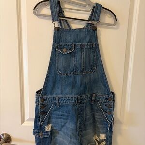 American eagle Blue Denim short Overalls